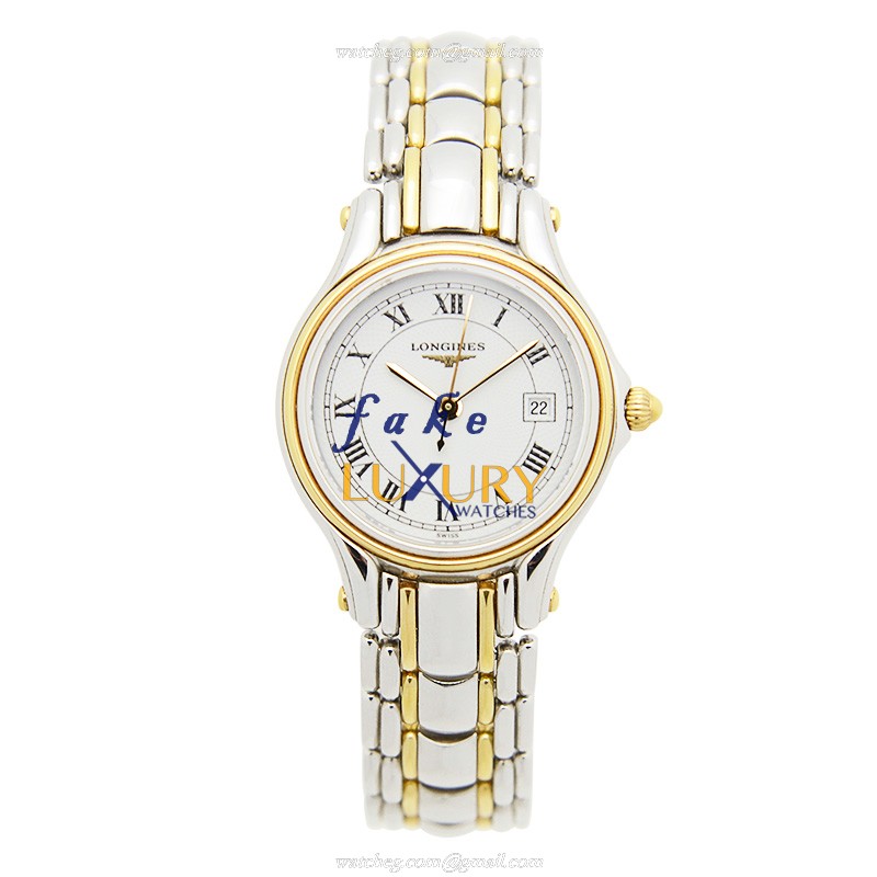 Longines L3.106.5.10.6 CONQUEST Quartz 18kt Gold & Steel | White Dial | Silver Strap Replica Watch - Image 2