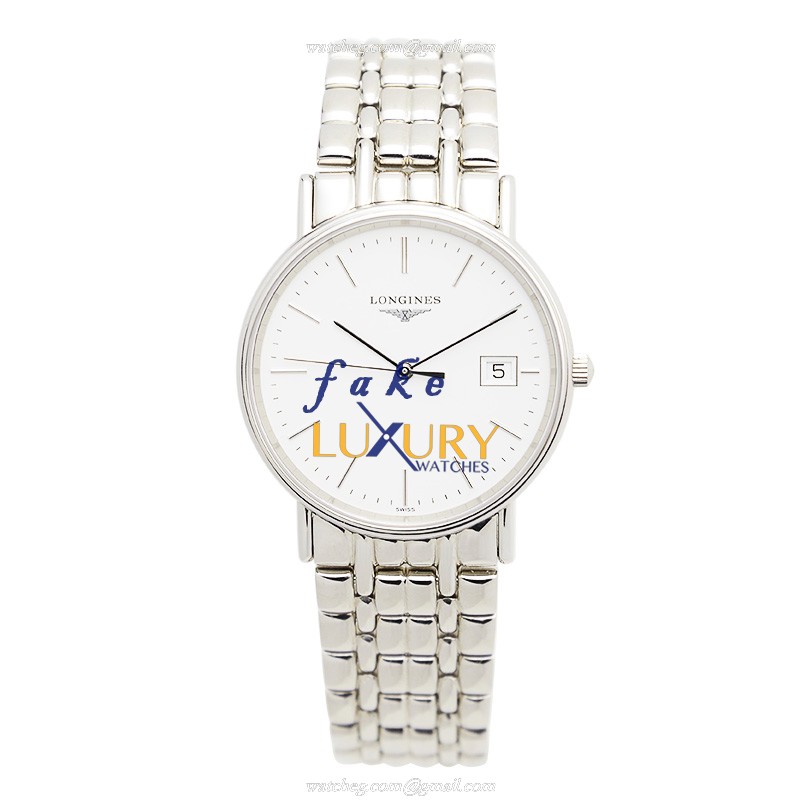 Longines L4.720.4.12.6 PRESENCE Quartz Stainless Steel White Dial Replica Watch - Image 2