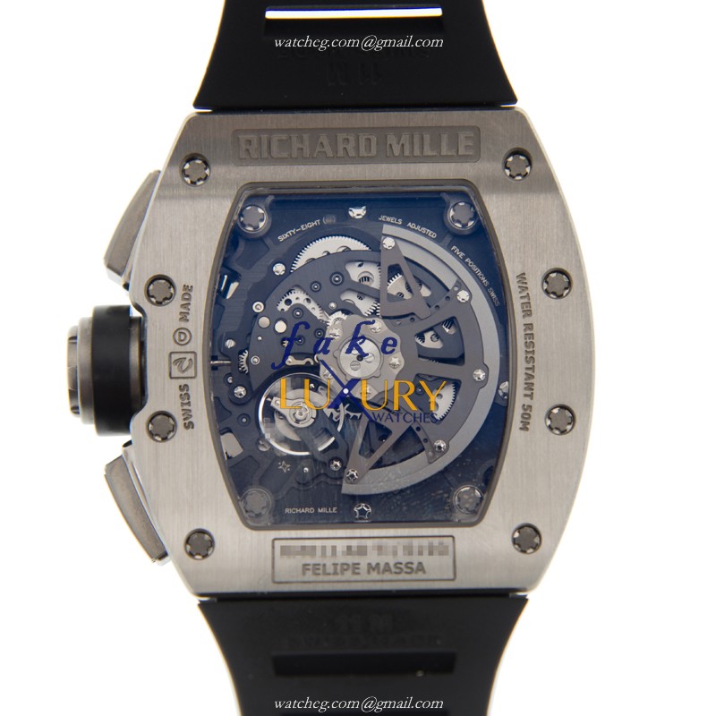 Richard Mille RM011-TI-FELIPE MASSA Replica Watch, Automatic Titanium Case with Black Dial - Image 3