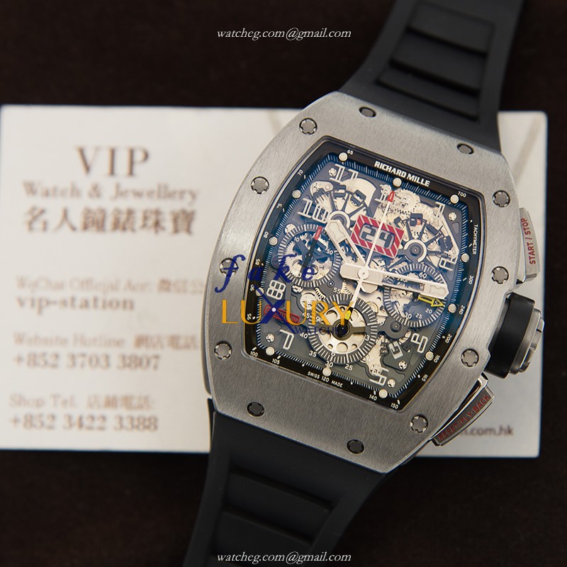 Richard Mille RM011-TI-FELIPE MASSA Replica Watch, Automatic Titanium Case with Black Dial - Image 5