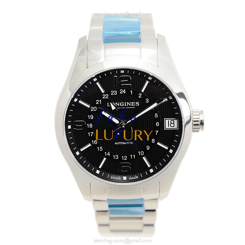 L2.799.4.56.6 - Longines Conquest Replica Watch Automatic Black Dial Sapphire Crystal Stainless - Image 2