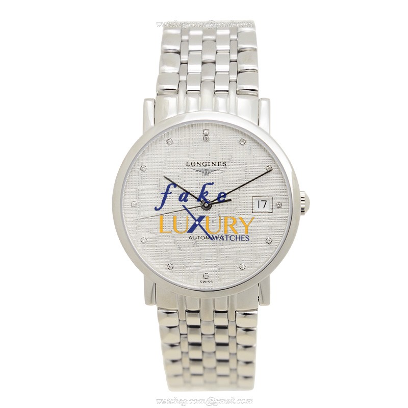 Longines L4.809.4.77.6 Replica Watch, Automatic, 34.5mm Steel Case, Silver Dial, Stainless Steel - Image 2