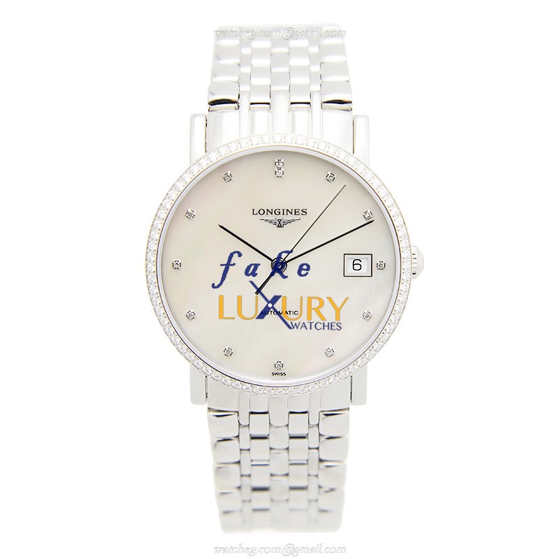 Longines L4.809.0.87.6 Elegant Automatic White Dial Stainless Steel Diamonds Silver Strap Replica - Image 2