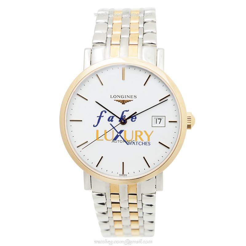 Longines L4.810.5.12.7 Replica Watch, White Dial, Rose Gold & Steel, Automatic Movement - Image 2