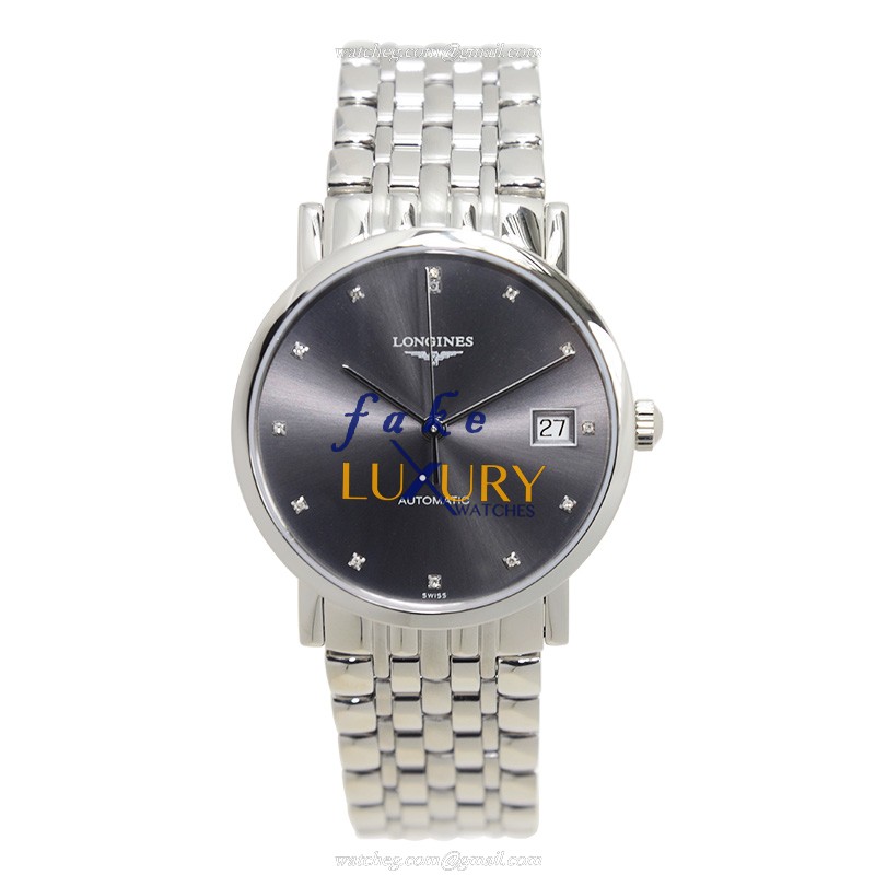 Longines L4.809.4.78.6 Elegant Replica Watch, Dark Grey Dial, Steel Bracelet, Automatic - Image 2