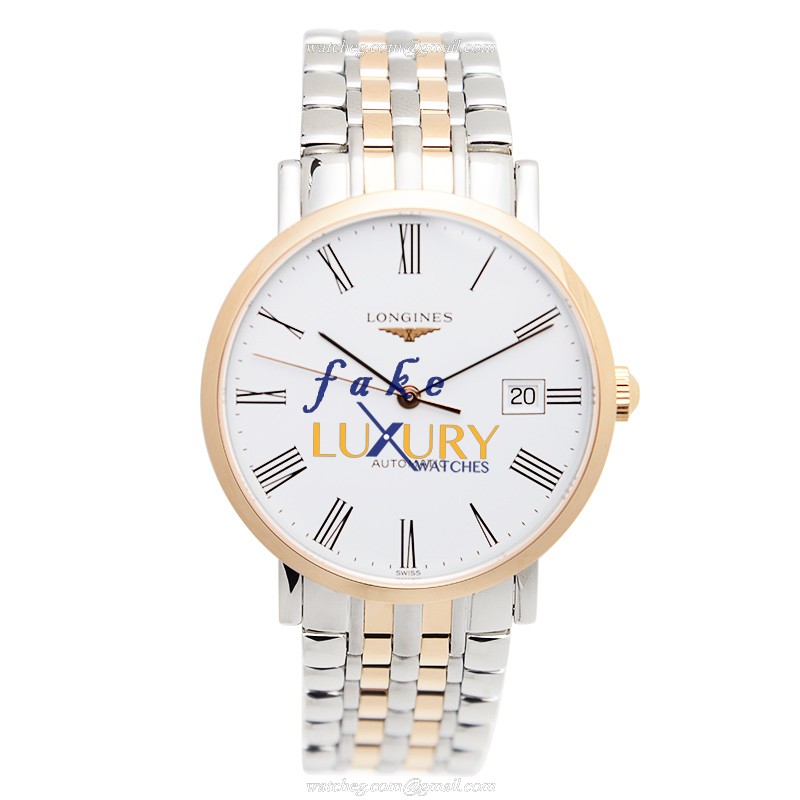 Longines L4.810.5.11.7 Elegant Replica Watch, Automatic Movement, White Dial, 18kt Rose Gold & Steel - Image 2
