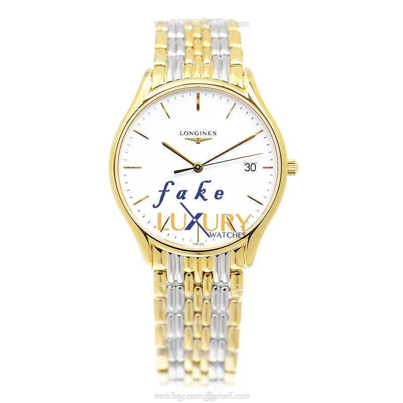 -67890-LONGINES-L4.759.2.12.7 Replica Watch - Quartz - White Dial - Silver & Gold PVD Strap - Image 2