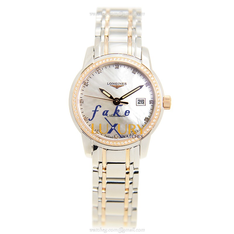 Longines L2.563.5.87.7 Saint Imier Replica Watch, Automatic, Silver Mother of Pearl Dial, 26mm 18kt - Image 2