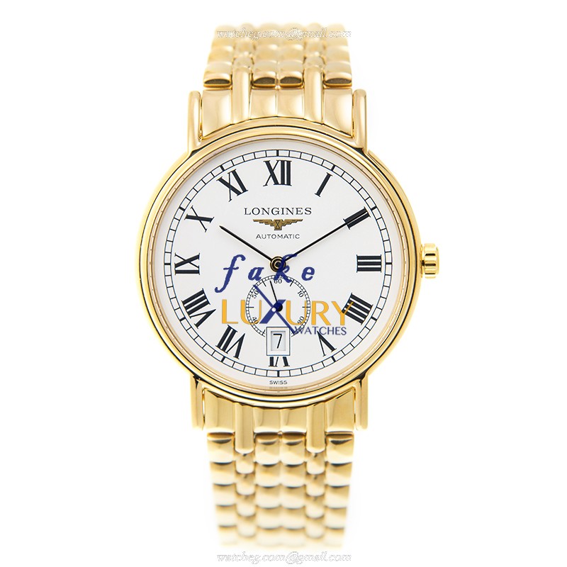 Longines L4.805.2.11.8 PRESENCE Automatic - Gold-Plated & Stainless Steel - White Dial Replica Watch - Image 2