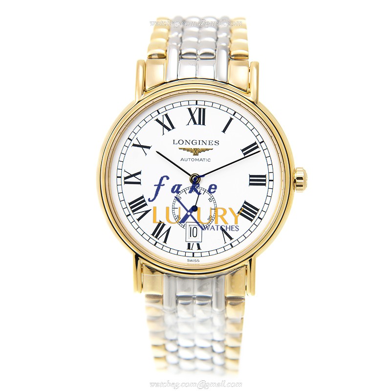Longines L4.805.2.11.7 PRESENCE Replica Watch With Automatic Movement, White Dial, Gold Steel Case - Image 2