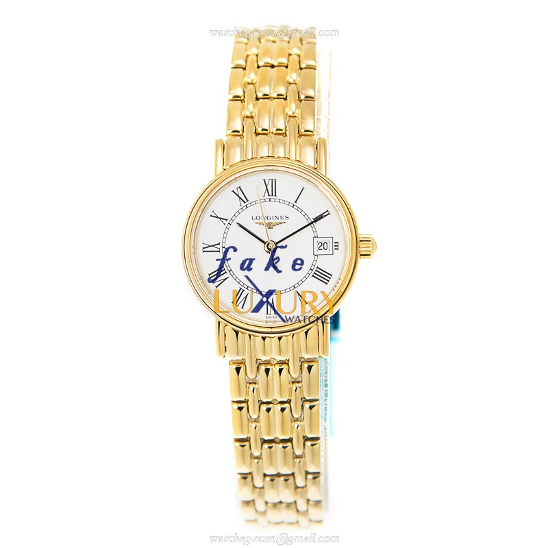 Longines PRESENCE L4.220.2.11.8 Quartz Gold-Plated Steel 23.5mm White Dial Replica Watch - Image 2