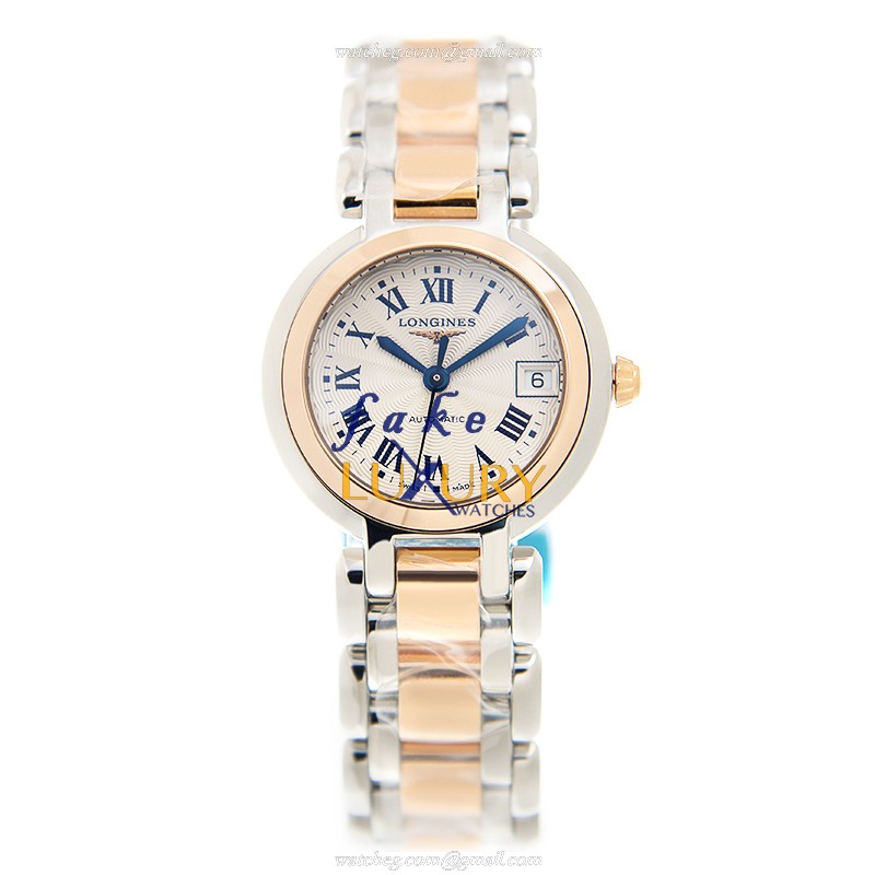 Longines L8.111.5.78.6 PRIMA LUNA Auto 18kt Rose Gold Steel Case Replica Watch - Image 2