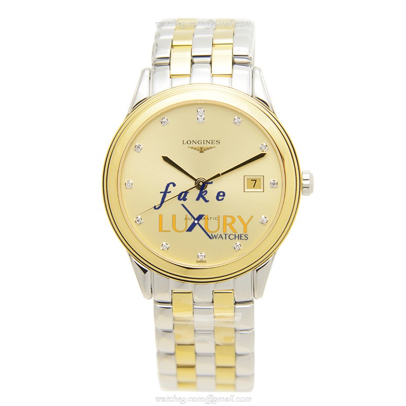 Longines L4.874.3.37.7 FLAGSHIP Replica Watch Automatic Gold Dial Gold-Plated Stainless Steel - Image 2