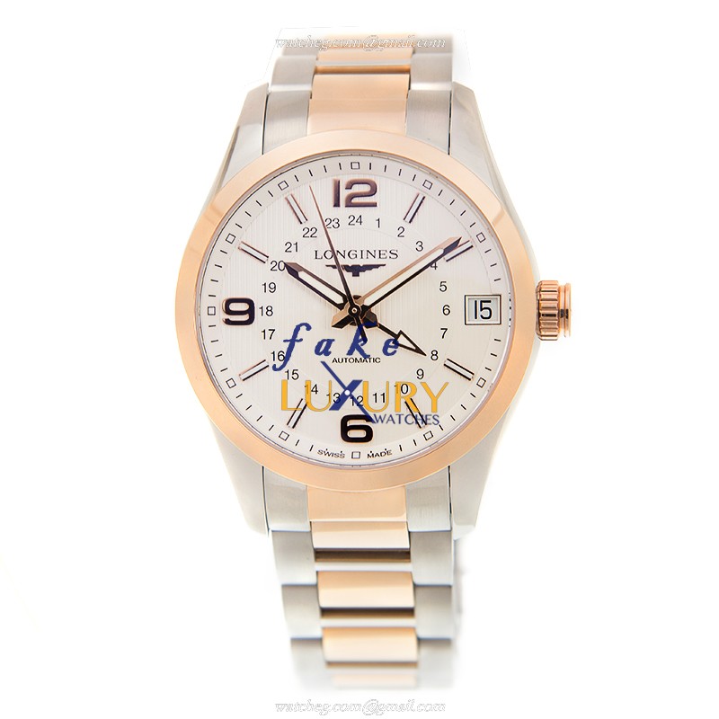 Longines Conquest - Replica Watch - L2.799.5.76.7 - Automatic - 18kt Rose Gold & Steel Case - White - Image 2