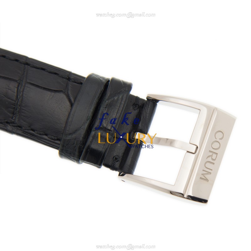 113.169.69/0001 0000 - Corum Bridge Replica Watch Manual Wind 18kt White Gold Diamond Transparent - Image 4
