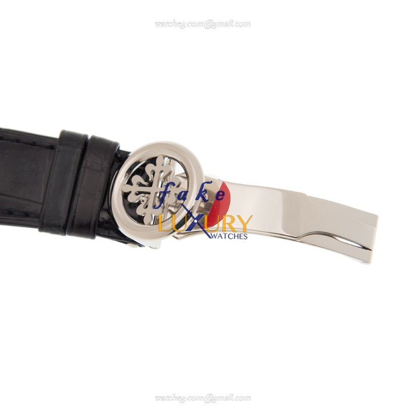 Patek Philippe 6006G-001 Calatrava Replica Watch, 18kt White Gold Case, Black Dial, Automatic - Image 3