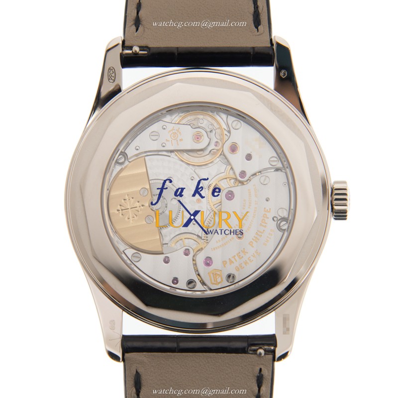 Patek Philippe 6006G-001 Calatrava Replica Watch, 18kt White Gold Case, Black Dial, Automatic - Image 4