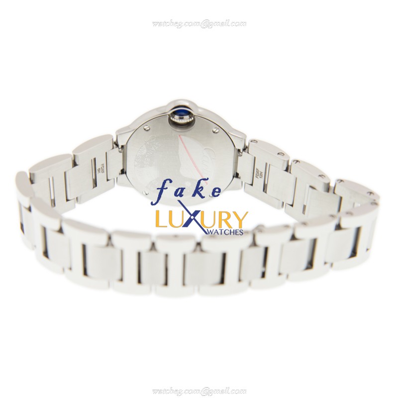 Cartier W4BB0015 BALLON BLEU Quartz Stainless Steel & Diamond Replica Watch, White Dial, Silver - Image 4