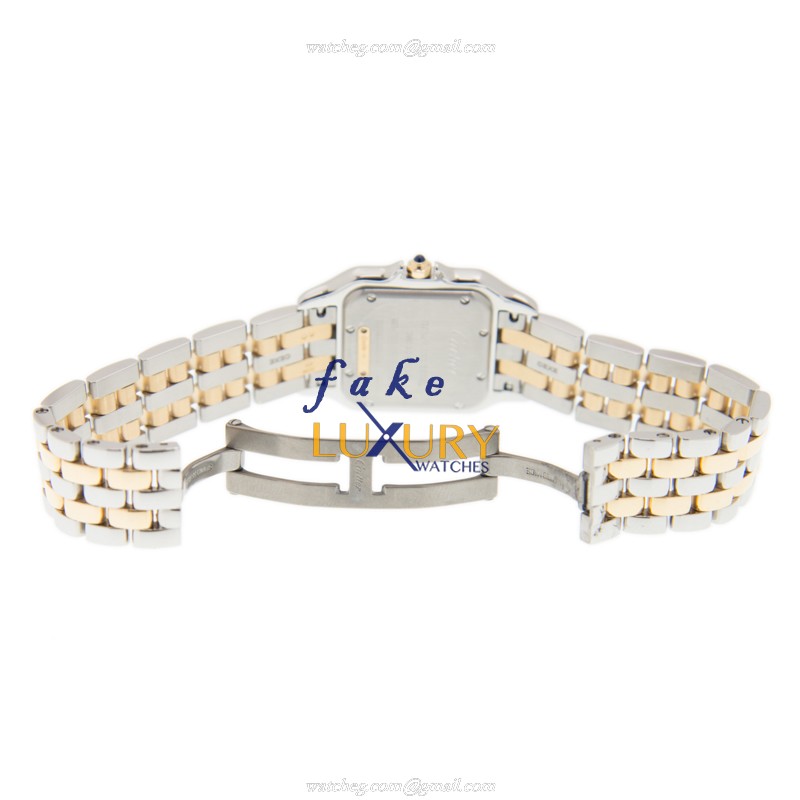 Cartier W2PN0007 PANTHeRE DE CARTIER Quartz 18kt Gold & Steel Replica Watch, White Dial, Silver & - Image 5