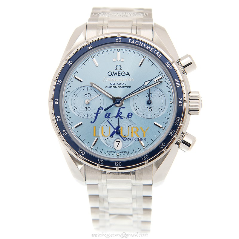 Omega 324.30.38.50.03.001 SPEEDMASTER AUTO Stainless Steel Replica Watch | 38mm Blue Dial Silver - Image 2