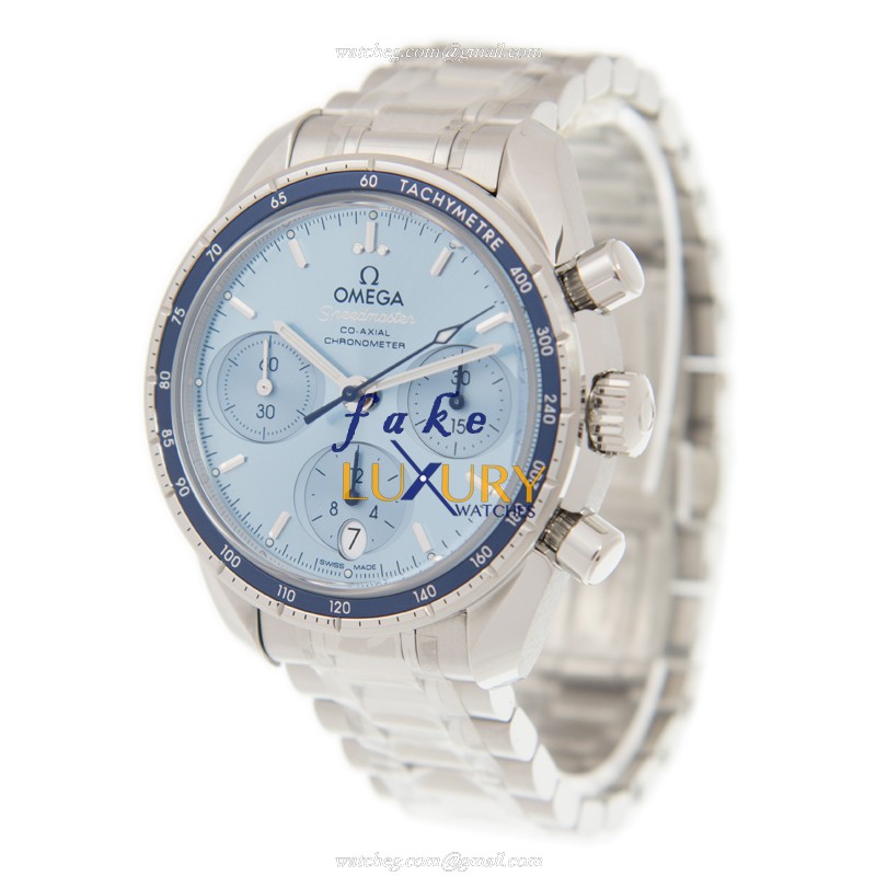 Omega 324.30.38.50.03.001 SPEEDMASTER AUTO Stainless Steel Replica Watch | 38mm Blue Dial Silver - Image 3