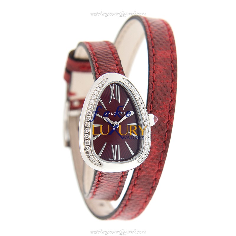 Bulgari 102780 Serpenti Quartz Red Dial Stainless Steel Diamonds Replica Watch - Image 2