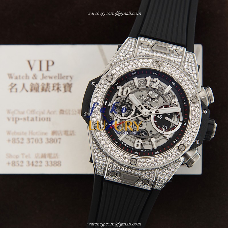 Hublot 411.NX.1170.RX.1704 - BIG BANG Automatic Replica Watch - Black Dial & Rubber Strap -  - Image 5