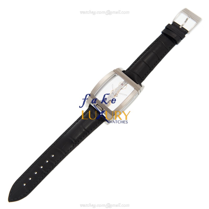 Corum B113/03440 Bridge Replica Watch, Manual Wind, Transparent Skull Dial, Leather Strap - Image 2