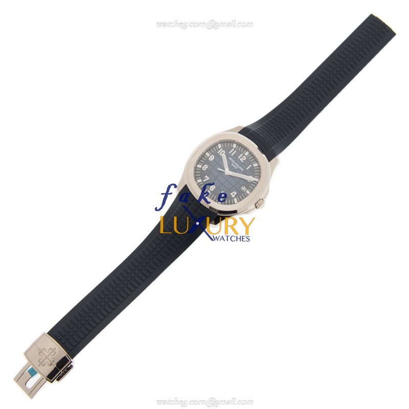 Patek Philippe 5168G-001 Replica Watch Automatic Blue Dial 18kt White Gold Case Rubber Strap - Image 2