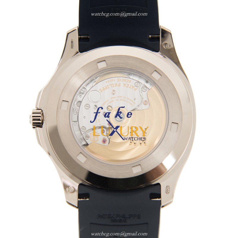 Patek Philippe 5168G-001 Replica Watch Automatic Blue Dial 18kt White Gold Case Rubber Strap - Image 3