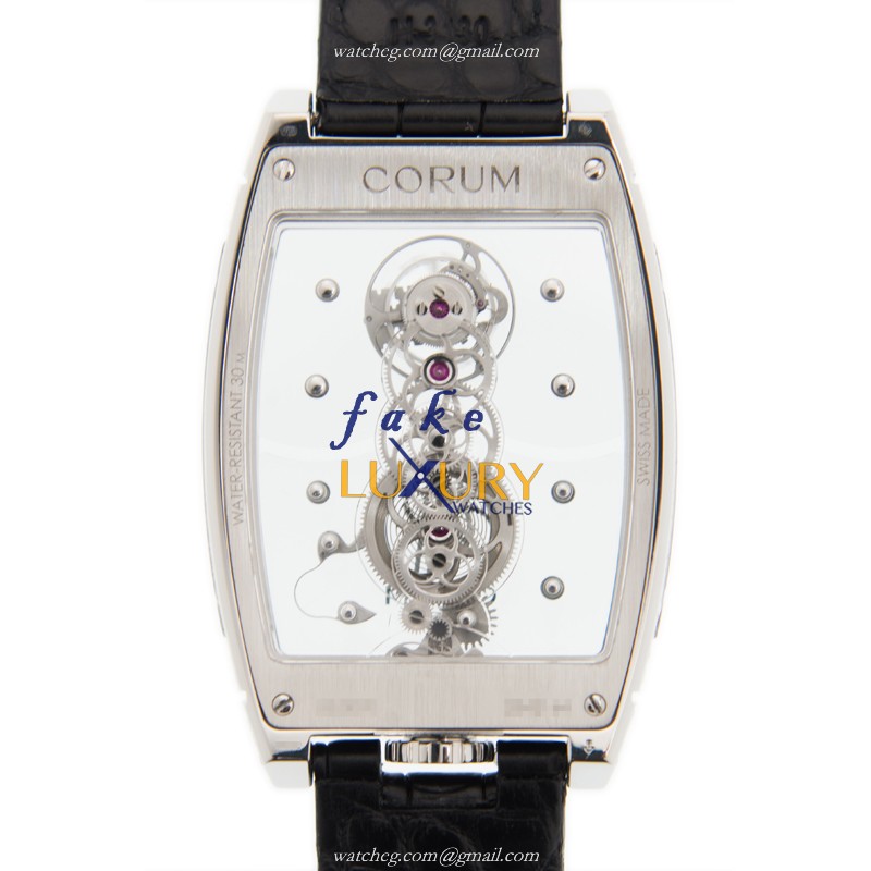 Corum BRIDGE 100.169.69-0F01 0000 Replica Watch with Manual Wind, Transparent Skull Dial, 18kt - Image 3
