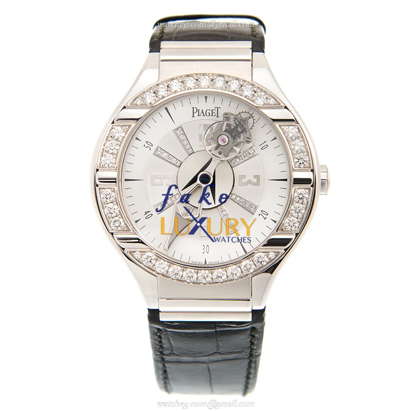 G0A31148 - Piaget Polo Replica Watch - Manual Wind 18kt White Gold Diamond Silver Dial - Image 2