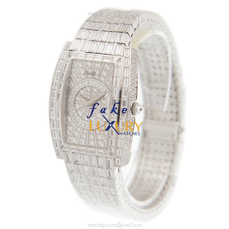 Piaget G0A31054 Replica Watch, Limelight Quartz, 28mm Silver Dial, 18kt White Gold & Diamond Case - Image 3