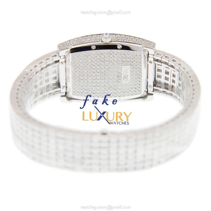 Piaget G0A31054 Replica Watch, Limelight Quartz, 28mm Silver Dial, 18kt White Gold & Diamond Case - Image 4