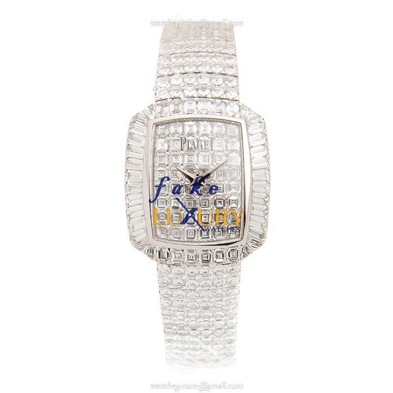 Piaget G0A32144 Limelight Replica Watch Quartz 28mm 18kt White Gold Diamond Silver Dial - Image 2