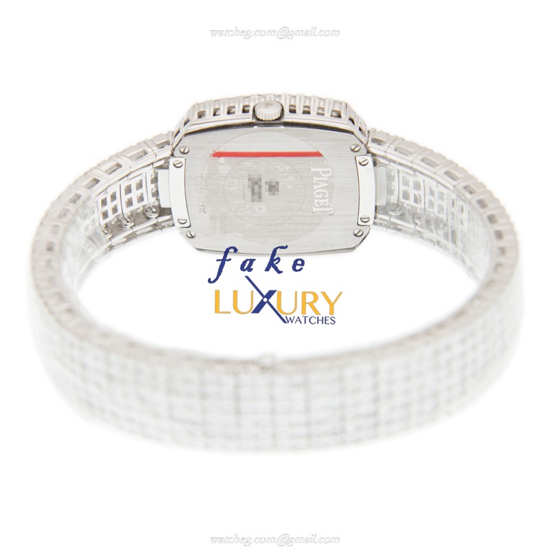 Piaget G0A32144 Limelight Replica Watch Quartz 28mm 18kt White Gold Diamond Silver Dial - Image 4