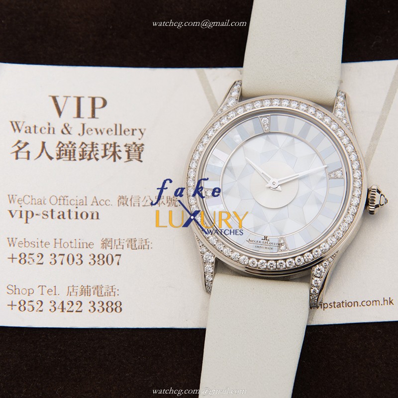 Jaeger-Lecoultre Q12034S8 Automatic 18kt White Gold Diamond Bezel Replica Watch - Image 5