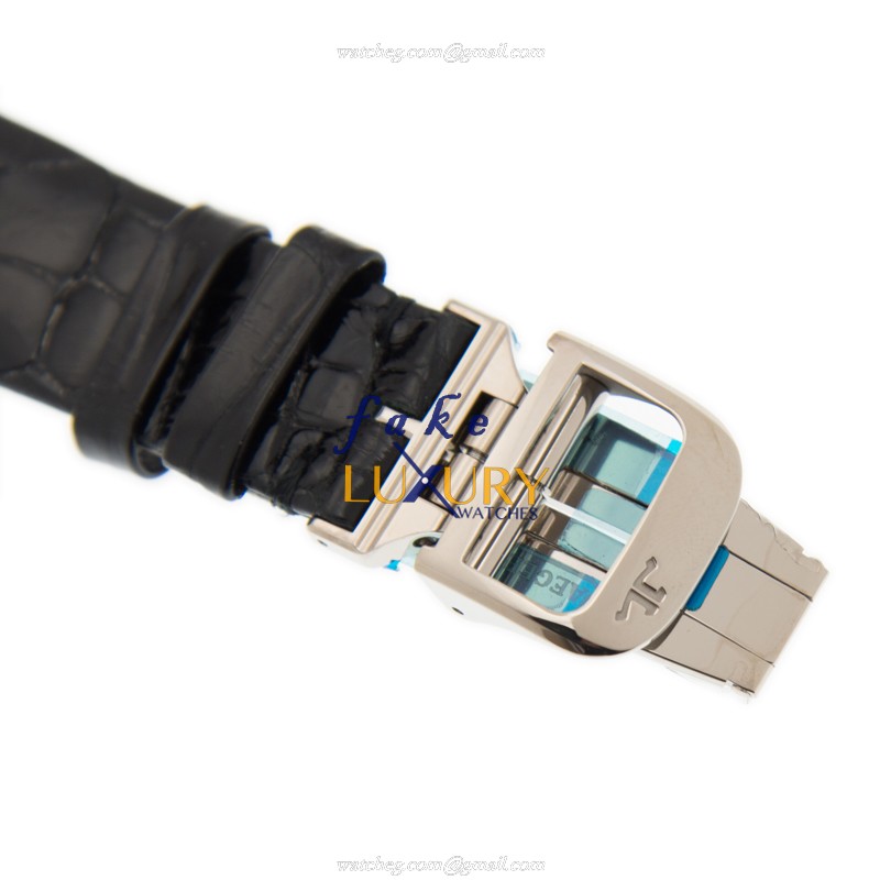 Jaeger-Lecoultre Q12034S9 Automatic 18kt White Gold Diamond Black Dial Alligator Strap Replica Watch - Image 4