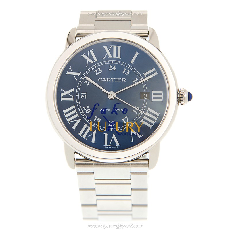 Cartier WSRN0023 ROTONDE DE CARTIER Automatic Stainless Steel Replica Watch, Blue Dial, Silver Strap - Image 2