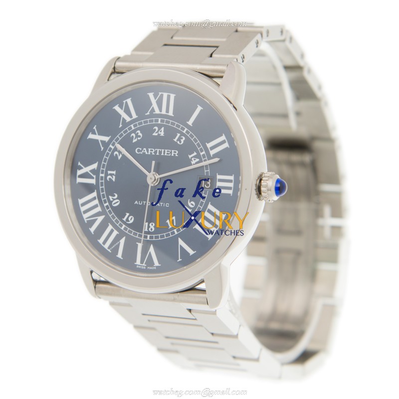 Cartier WSRN0023 ROTONDE DE CARTIER Automatic Stainless Steel Replica Watch, Blue Dial, Silver Strap - Image 3