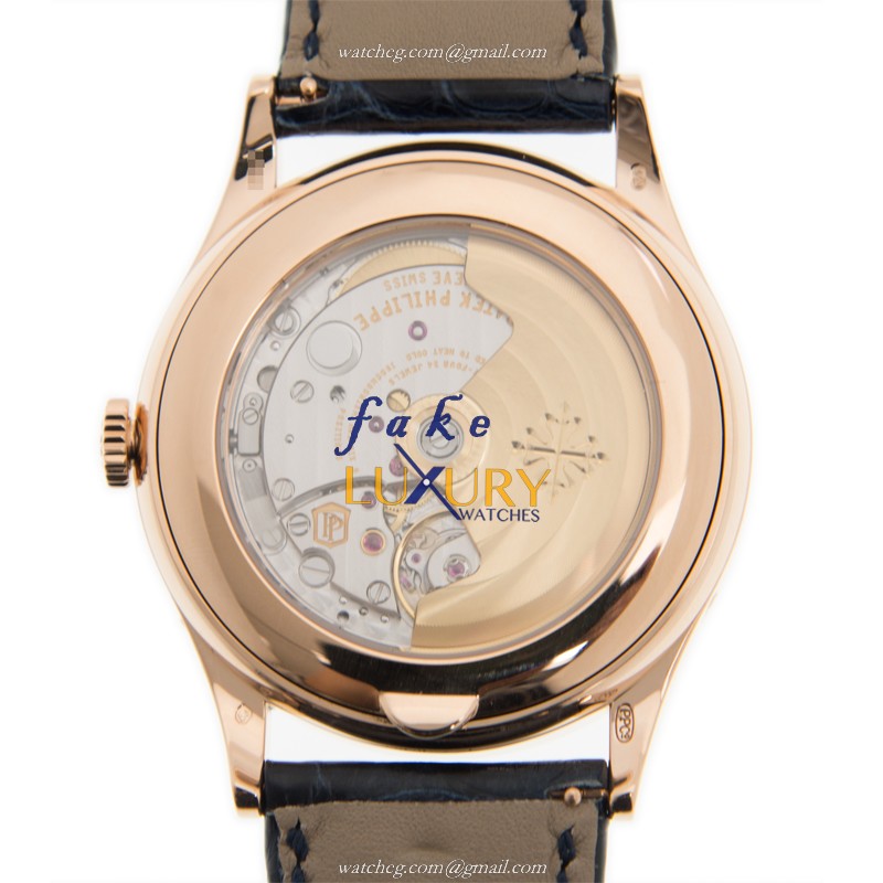 Patek Philippe 5396R-014 Replica Watch, Automatic, Blue Dial, 18kt Rose Gold Case, Alligator Strap - Image 3