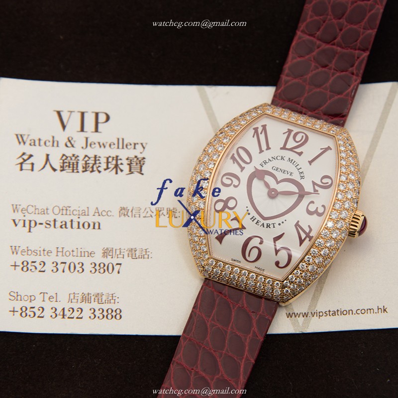 Franck Muller 5002 M QZ C D3 5N Heart Quartz 18kt Rose Gold Silver Dial Replica Watch - Image 5