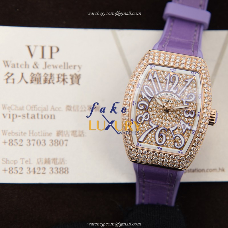Franck Muller V 29 SC AT FO D CD 5N.VL Vanguard - Auto 18kt Rose Gold Diamonds Replica Watch - Image 5