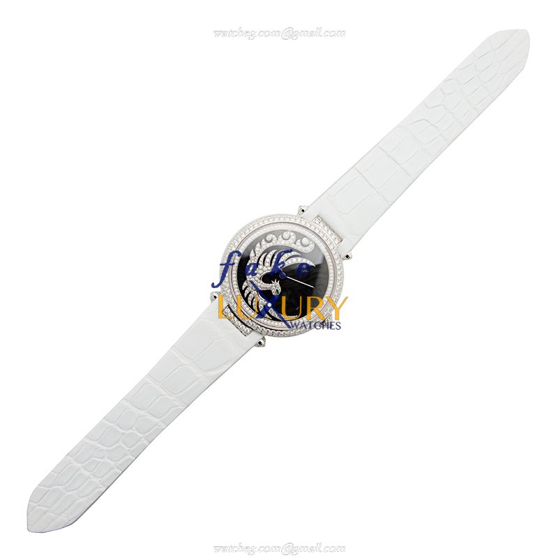 Cartier HPI00633 Bestiaire Replica Watch - Automatic - 18kt White Gold Diamond - Black Dial - Image 2