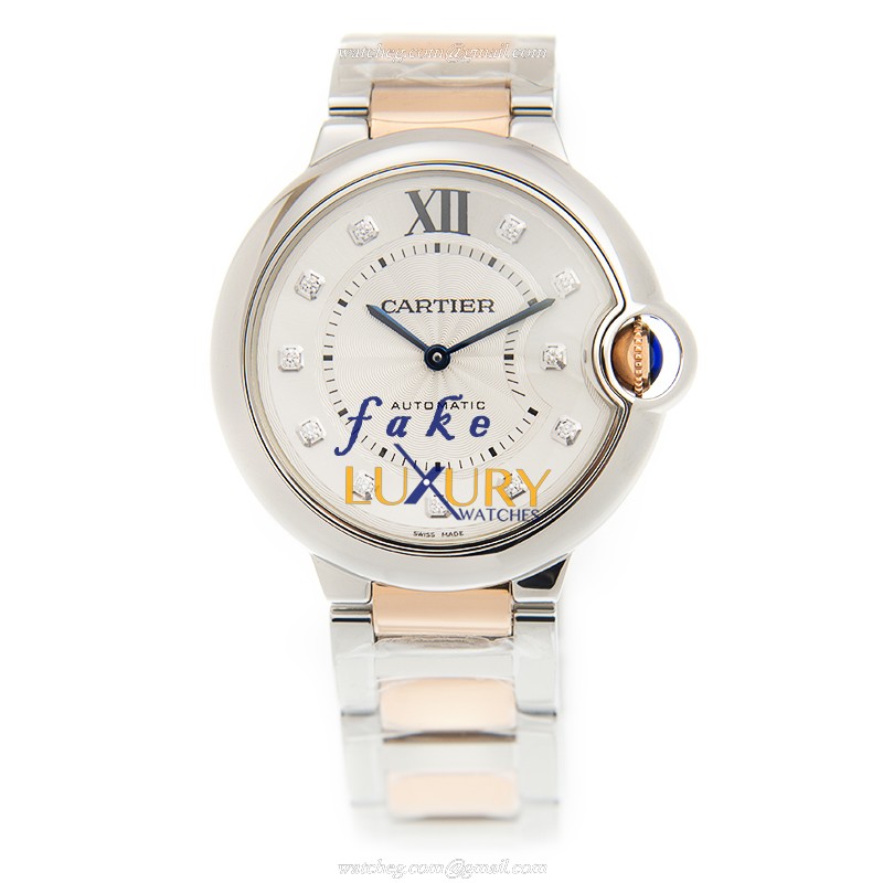 Cartier W3BB0018 BALLON BLEU Automatic Stainless Steel Replica Watch 36mm Silver Dial Silver & Gold - Image 2