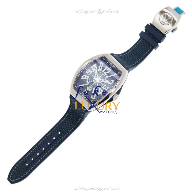 Franck Muller V 41 SC DT YACHTING ACBL Replica Watch Automatic Blue Dial Steel Case Rubber Strap - Image 2