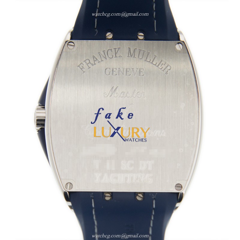 Franck Muller V 41 SC DT YACHTING ACBL Replica Watch Automatic Blue Dial Steel Case Rubber Strap - Image 3