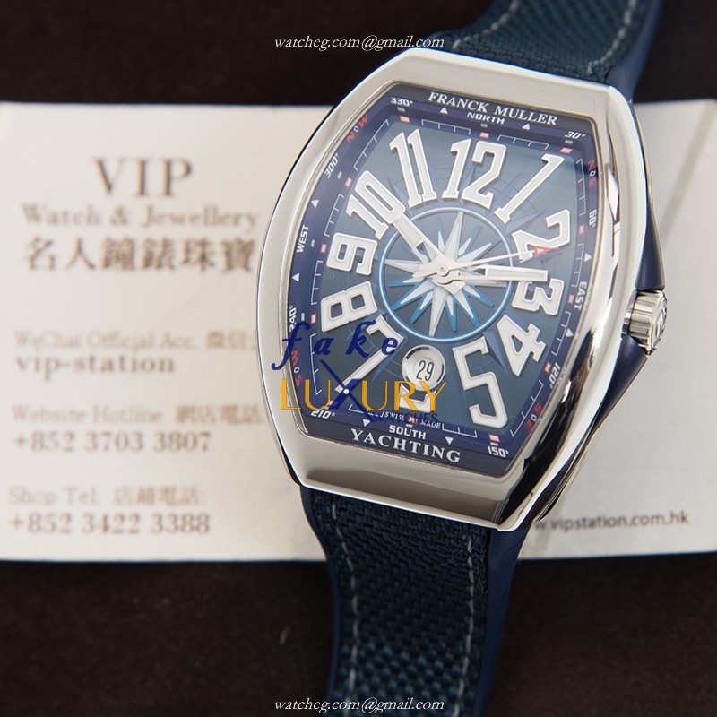 Franck Muller V 41 SC DT YACHTING ACBL Replica Watch Automatic Blue Dial Steel Case Rubber Strap - Image 5