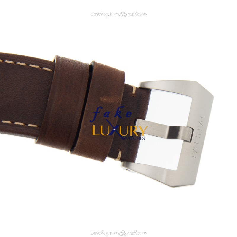 Panerai PAM00654 LUMINOR Automatic Stainless Steel Replica Watch, White Dial, Dark Brown Cowhide - Image 4