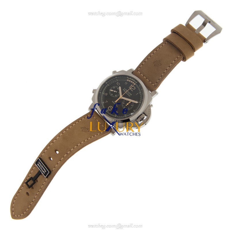 Panerai PAM00652 LUMINOR Titanium Automatic Replica Watch, Swiss Movement, Black Dial, Brown - Image 2